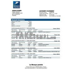 France La Banque Postale fake bank statement Word and PDF template