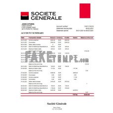 France Société Générale fake bank statement Excel and PDF template