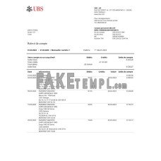 France UBS fake bank statement Word and PDF template