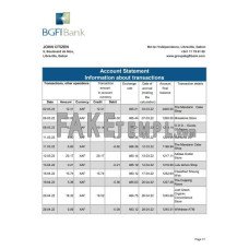 Gabon BGFI fake bank statement Excel and PDF template