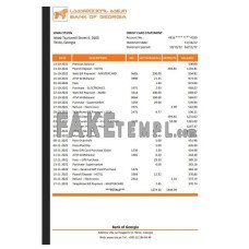 Georgia Bank of Georgia fake bank statement Excel and PDF template