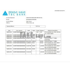 Georgia TBC fake bank statement Word and PDF template