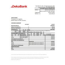 Germany Dekabank fake bank statement Excel and PDF template