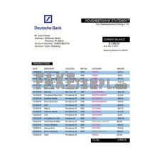 Germany Deutsche fake bank statement Word and PDF template