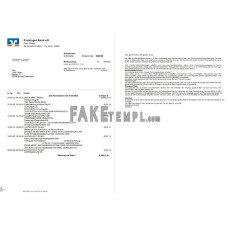 Germany Freisinger Bank eG fake bank statement Word and PDF template, 2 pages