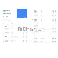 Germany Monese fake bank statement Word and PDF templateon Deutsch, 3 pages