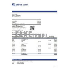 Greece Attica fake bank statement Excel and PDF template