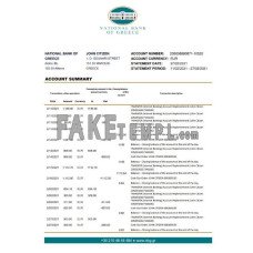 Greece National Bank of Greece fake bank statement Excel and PDF template