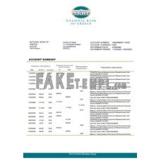 Greece National Bank of Greece fake bank statement Word and PDF template