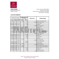 Grenada CIBC fake bank statement Excel and PDF template