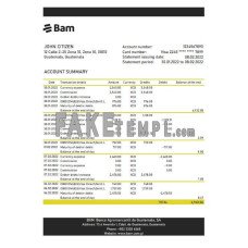 Guatemala Agromercantil fake bank statement Excel and PDF template