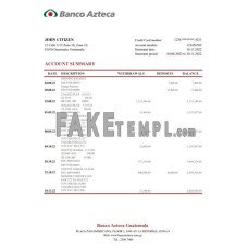 Guatemala Azteca fake bank statement Excel and PDF template