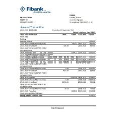 Guinea Fibank fake bank statement Excel and PDF template