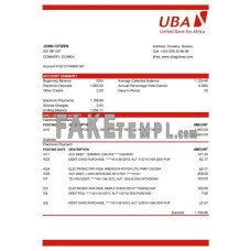 Guinea UBA fake bank statement Excel and PDF template