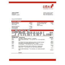 Guinea UBA fake bank statement Word and PDF template