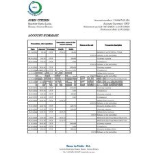 Guinea-Bissau Banco da Uniao fake bank statement Excel and PDF template