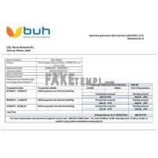 Haiti BUH fake bank statement Word and PDF template