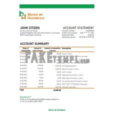 Honduras Banco de Occidente fake bank statement Excel and PDF template