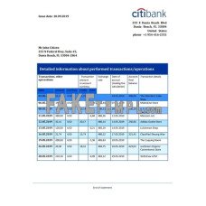 Hong Kong Citibank fake bank statement Word and PDF template