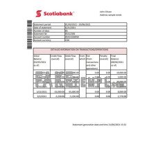 Hong Kong Scotiabank fake bank statement Excel and PDF template