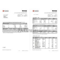 Hong Kong Hang Seng fake bank statement Word and PDF template, 2 pages