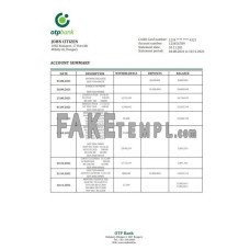 Hungary OTP fake bank statement Word and PDF template