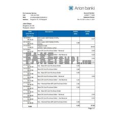 Iceland Arion fake bank statement Excel and PDF template