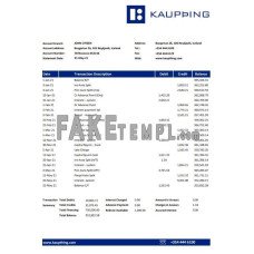 Iceland Kaupthing fake bank statement Excel and PDF template