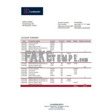 Iceland Landsbanki fake bank statement Word and PDF template