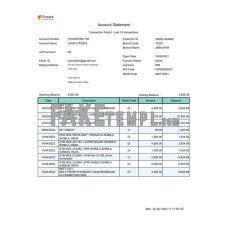 India Fincare fake bank statement Word and PDF template