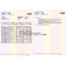 India IDFC fake bank statement Word and PDF template, 2 pages, version 2