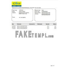 India UCO fake bank statement Word and PDF template