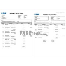 Indonesia BCA fake bank statement Word and PDF template, 2 pages