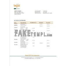 Indonesia BTPN fake bank statement Word and PDF template