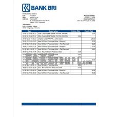 Indonesia Bank Rakyat Indonesia (BRI) fake bank statement Word and PDF template