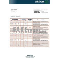 Iraq Rafidain fake bank statement Word and PDF template