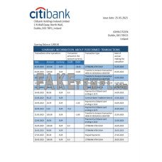 Ireland Citibank fake bank statement Word and PDF template