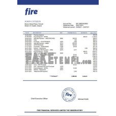 Ireland Fire Financial Services Limited fake bank statement Word and PDF template