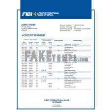 Israel First International Bank of Israel fake bank statement Word and PDF template