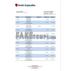 Israel Hapoalim fake bank statement Word and PDF template