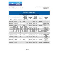 Israel Leumi fake bank statement Word and PDF template