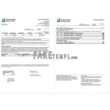 Italy American Express Amex fake bank statement Word and PDF template, 3 pages