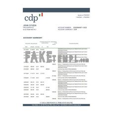 Italy Cassa Depositi e Prestiti fake bank statement Excel and PDF template