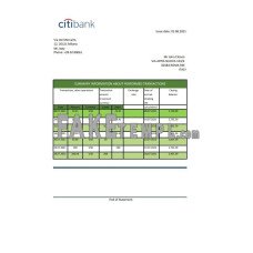 Italy Citibank fake bank statement Excel and PDF template