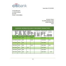 Italy Citibank fake bank statement Word and PDF template