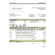 Italy Intesa Sanpaolo fake bank statement Word and PDF template