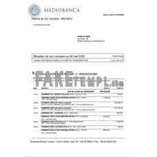 Italy Mediobanca fake bank statement Word and PDF template