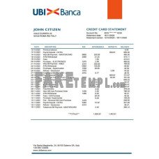 Italy UBI BANCA fake bank statement Word and PDF template