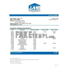 Jamaica Mortgage fake bank statement Word and PDF template