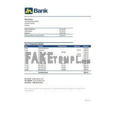 Jamaica National fake bank statement Excel and PDF template